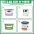 FUYITE 8 Pack 3.75 Inch Yogurt Organizer for Fridge, Holder With Adhesive Tapes for Greek and Vegan Yogurt