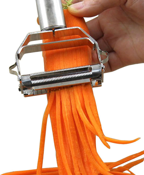 Sunkuka Julienne Peeler - Stainless Steel Cutter Slicer with Cleaning Brush for Carrot, Potato, Melon, Vegetable, Fruit