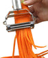 Sunkuka Julienne Peeler - Stainless Steel Cutter Slicer with Cleaning Brush for Carrot, Potato, Melon, Vegetable, Fruit