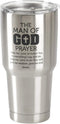 Man of God Prayer Brushed Silver 30 Ounce Stainless Steel Travel Tumbler