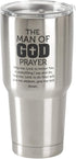 Man of God Prayer Brushed Silver 30 Ounce Stainless Steel Travel Tumbler