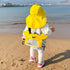 Kids Mesh Beach Bag, Cute Crab-Shaped Seashell Collecting Bag with Adjustable Strap for Holding Shell Beach Toy