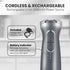 Elite Gourmet EHB1300 Cordless Rechargeable Hand Blender, Stainless Steel Blade, Variable Speed Blending, One-Touch