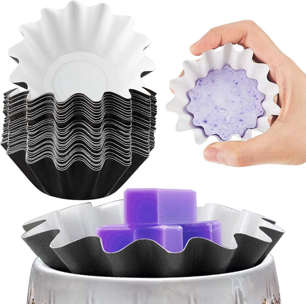 Boao Reusable Wax Melt Liners, Leakproof Wax Warmer Containers for Scented Candle, Paper Holders for Electric Melter