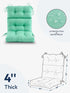 ZEOLABS Outdoor High Back Chair Cushion,Water Resistant Tufted Adirondack Rocking Chair Cushion with Ties,Replacement