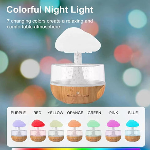 Rain Clouds Humidifier Micro Humidifier Water Drip Cute Essential Oil Diffuser with 7 LED Light for Home Bedside Office