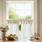 jinchan Linen Tie Top Curtains 24 Inch Length Farmhouse Cafe Curtains Set
