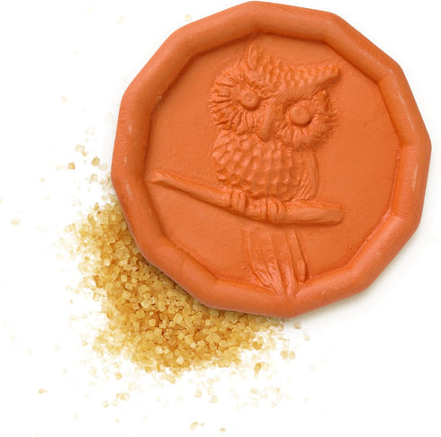 Terra Cotta Brown Sugar Saver, Owl Design, Reusable Moisture Keeper for Kitchen