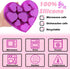 Patelai 4 Pieces Mixed Size Heart Molds - 40 Holes Silicone Molds for Valentine's Day Baking, Non-Stick (Pink, Purple)