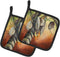 Caroline's Treasures JMK1280PTHD Orange Coconut Tree Pot Holders Set, Kitchen Heat Resistant, 7 1/2 x 7 1/2