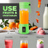Portable Blender, Compact USB Rechargeable Personal Travel Blender for Smoothies and Shakes, 380ml, Green