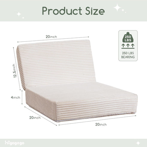 4" 12" HIGOGOGO Corduroy Recliner Chair Cushion with Lumbar Support Pillow Soft Non-Slip Thick Seat Pad Prevent