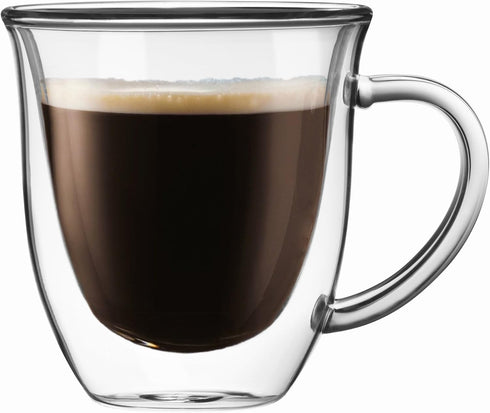 JoyJolt Serene Double Walled Insulated Glasses Coffee Mug Set of 2, 7.4 Ounces