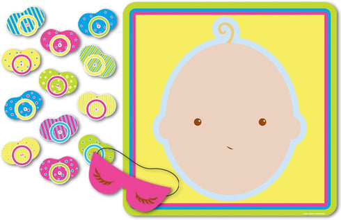 Beistle 66675 Pin The Pacifier Baby Shower Game, 17" x 18.5", 1