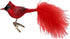 Inge Glas Bird Clip-On Crimson Cardinal 1-042-12 IGM German Glass Christmas Ornament