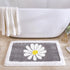 Hi Space Grey Bathroom Rugs Mat, 31.5x19.7IN, Non-Slip, Machine Washable, Cute Flower Bath Rug