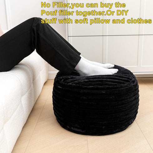 20x20x12 Inches Asuprui Pouf Ottoman Unstuffed Ottoman Foot Rest Floor Pouf Round Bean Bag Chair Foldable Floor Chair