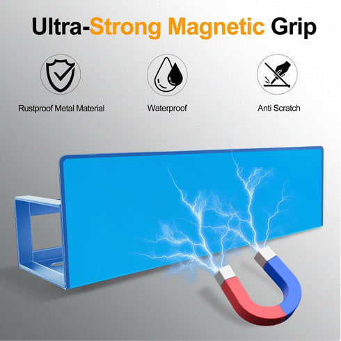 4 Pack Magnetic Spice Rack for Refrigerator, Metal Magnetic Shelf Organizer for Fridge Side, Strong Spice Storage Rack