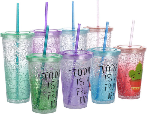 Dakoufish 12 Piece 12 Inch Glitter Sparkle Reusable Straws Made Of Food Grade Hard Thick Tritan Material Plus One Cleaning Brush (12inch,6color) by Dakoufish
