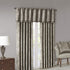 Madison Park Aubrey 2 Panel Curtain - Faux Silk Paisley Jacquard, 50x84, Taupe, Room Darkening