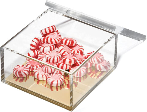 OfficeGoods Acrylic Desk Organizer w/Gold Base – Elegant Odds & Ends Box for Home or Office, Large