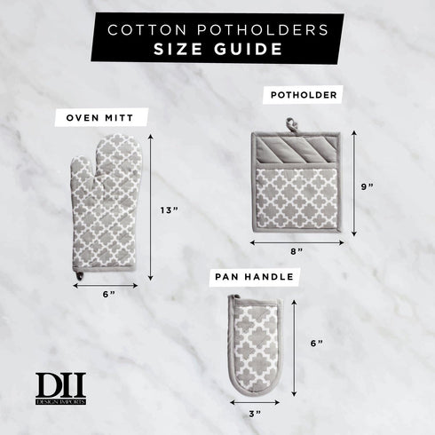 DII Lattice Basics Collection Kitchen Essentials, Oven Mitt & Potholder Set, Nautical Blue, 2 Piece