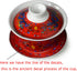 Gaiwan Teacup 7oz Chinese Dragon Sancai Cover Bowl Lip Saucer Set for Gongfu Tea, Red
