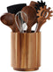Acacia Wood Utensil Holder - 360° Rotating 7.2" Large Kitchen Utensil Storage Organizer for Countertops