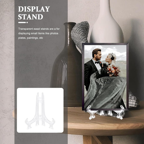 12pcs Clear Acrylic Easel Stands for Desk, Monitor, Book, Picture Frame, Novel Display, Plate Display Bracket