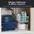 Madesmart 2-Tier Plastic Multipurpose Organizer with Divided Slide-Out Storage Bins for Under Sink and Cabinet
