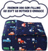Set Set Set 2 Yibeizi Car Kids Comforter for Boys Twin, Cute Reversible Quilted Navy Blue Printed Construction Toddler