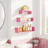 SRIWATANA Pink Solid Wood Floating Shelves for Wall Mounting
