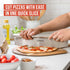 Chef Pomodoro Pizza Cutter Rocker Knife, 14 Inch Mezzaluna Chopper with Protective Cover, Dishwasher Safe