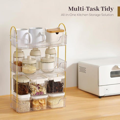 Counter 3 Countertop Aveniee Bathroom Organizer, Tier Perfume Skin Care Storage Shelf, Vanity Makeup Tray for Cosmetic