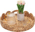 Yangqihome Round Scalloped Serving Tray, 14 inch Decorative Water Hyacinth Scalloped Basket