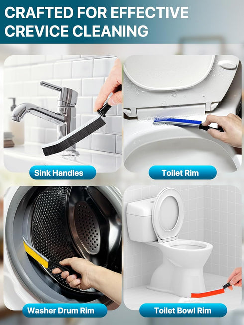 Premium 6Pcs Colorful Hard Bristle Cleaning Brushes - Multifunctional Tools for Narrow Spaces, Suitable for Bathroom