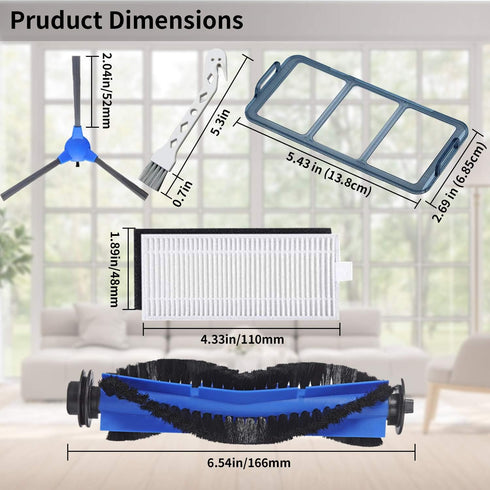 Eufy Replacement Parts Kit for RoboVac 11S, 30, 30C, 15C, 12, 35C - Accessory Kit