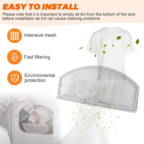 WE03X23881 Dryer Lint Filter Replacement - Stainless Steel for GE Hotpoint Appliance Lint Trap - Works with AP6031713