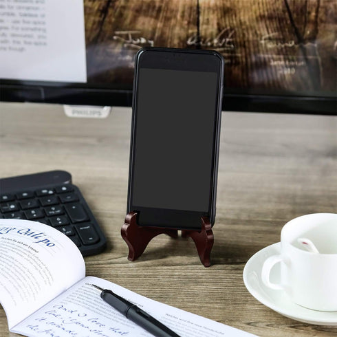 Tatuo 4 Packs Red Wooden Display Stand Plate Holder Easels (4 Inch)