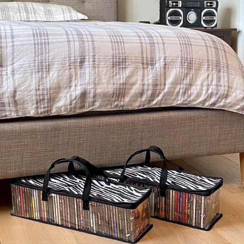Evelots 4 Pack CD Storage Bags, Clear PVC Plastic-Holds 192 CDs With Cases Total-Strong Handles-Protects from Scratches/Dirt/Dust/Moisture by Evelots