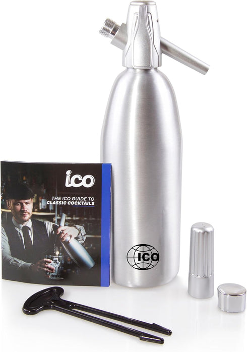 8g C02 1L/1 ICO Soda Siphon, Sparkling Water Maker, Soda Maker, Carbonated Water Machine for Fresh Soda Water