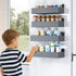 Mystozer (4 Pack) Magnetic Spice Rack for Refrigerator, Kitchen Organizer and Storage Shelf, Grey