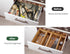 Kootek 8 Pcs Bamboo Drawer Organizer, Versatile Kitchen Storage Box with 4-Size Dividers for Cutlery and Utensils