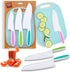 Kids Knife Set for Real Cooking, 4 Pieces Toddler Knife Set with Cutting Board, Firm Grip