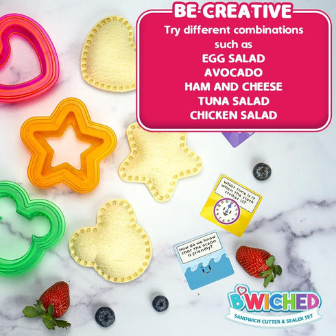 Sandwich Cutter and Sealer - Crustless Sandwich Maker for Kids Lunch, Bento Box, Heart, Star, Mouse Shapes