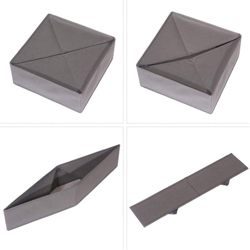 DIOMMELL 4 Pack Foldable Cloth Storage Box, Fabric Baskets for Closet Organizer - Grey, for Clothes, Underwear, Socks