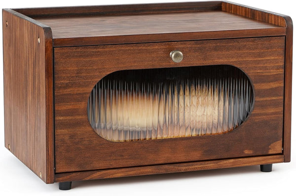 Sunhoo Bread Box for Kitchen Countertop Storage Wooden Breadbox Holder Container Morden