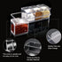 ZGWJ Acrylic Kitchen Spice Pots, 4 Piece Clear Seasoning Box Set with Cover and Spoon
