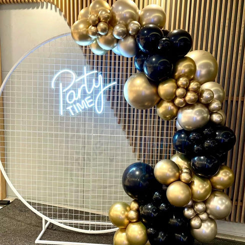 Black and Gold Balloon Garland Kit, 114Pcs Latex Party Balloons for Birthday, New Years, Wedding Decorations
