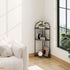3 Corner Bathroom Shelf Metal Short Corner Stand Shelf Black Small Bathroom Storage Corner Shelf Unit for Toilet Shower